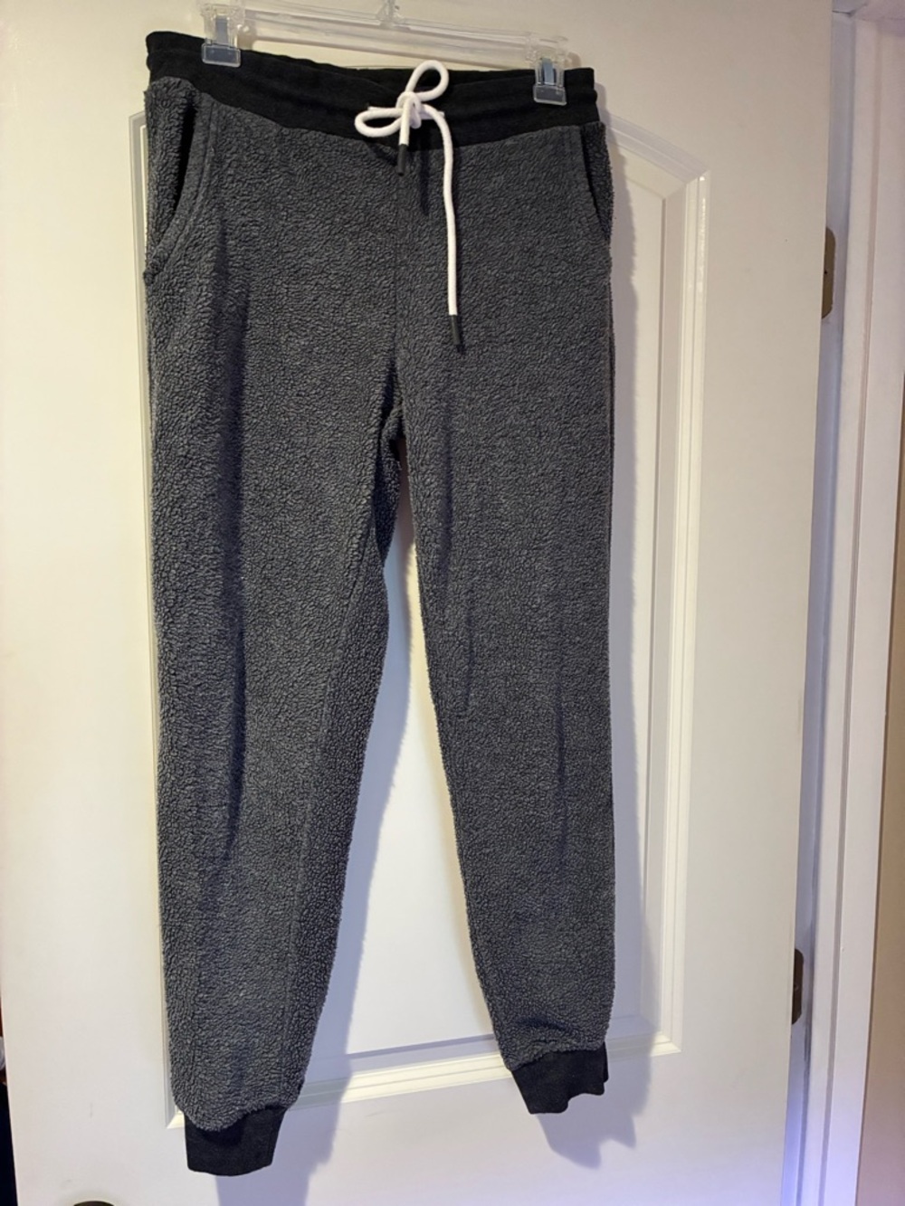 Gray reverse fleece Jogger Pants with drawstring Waistband